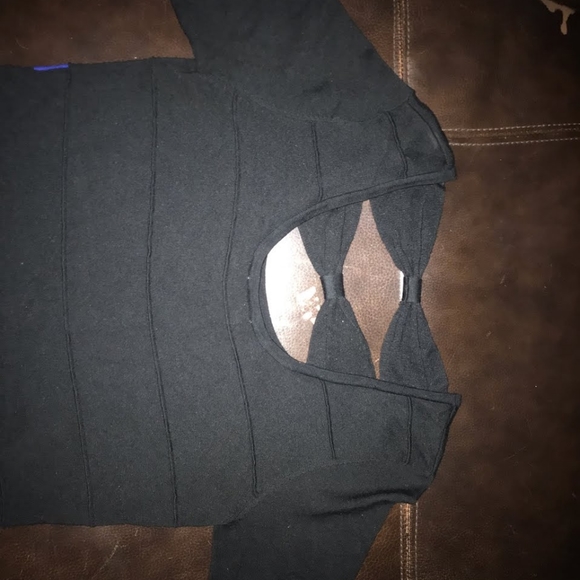 Allison Brittany Rockin Blue & Black Stripped Midi Dress Size XL - Picture 5 of 5